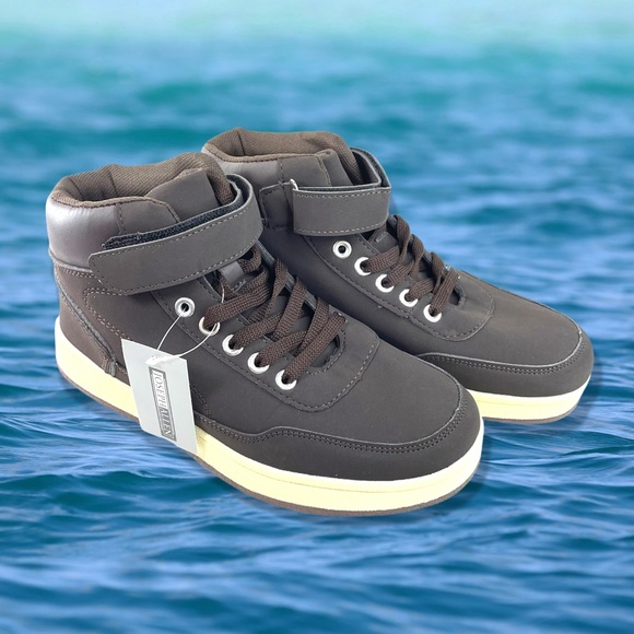 NEW Joseph Allen kids hi-top brown shoes sneakers - Picture 1 of 7